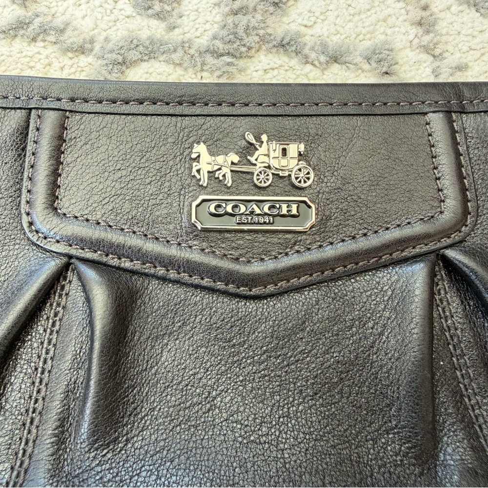 Coach Vintage Black Leather Mini Purse Handbag / Wristlet - Picture 3 of 13